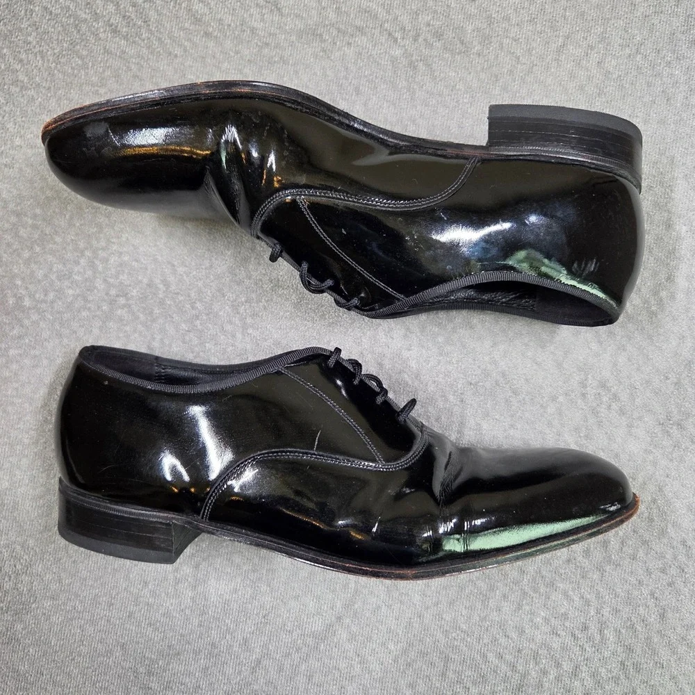 Florsheim Patent Leather Oxford Dress Shoes Men 7D Black Formal Plain Toe